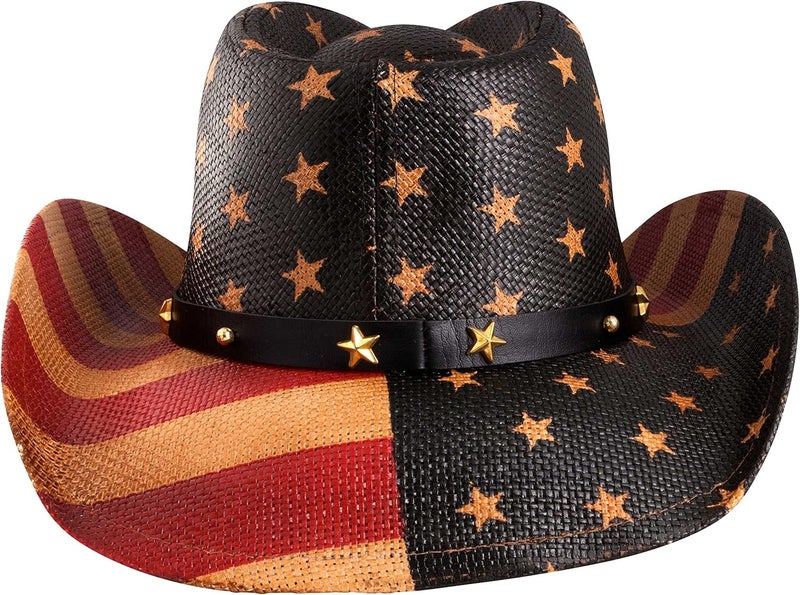 grinderPUNCH Western Outback Cowboy Hat Men's Women's Style Classic Straw Western Cowgirl Hat - Image 3